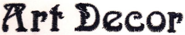 Stickservice Schabracke bis zu 10 Buchstaben Art Decor blau gerade links