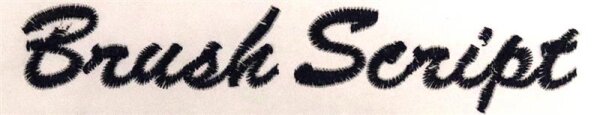 Stickservice Schabracke bis zu 10 Buchstaben Brush Script schwarz gerade beidseitig