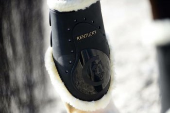 Kentucky Horsewear Lammfell-Streichkappen ELASTIK schwarz