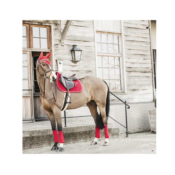 Kentucky Horsewear Fleecebandagen SAMT rot