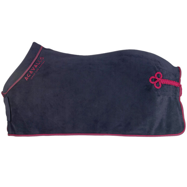 Acavallo Fleecedecke, navy-burgundy 145cm
