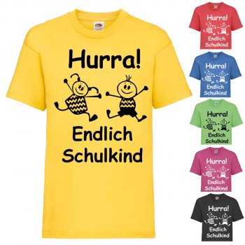 Kinder - Shirt Motiv "Hurra - Endlich Schulkind"