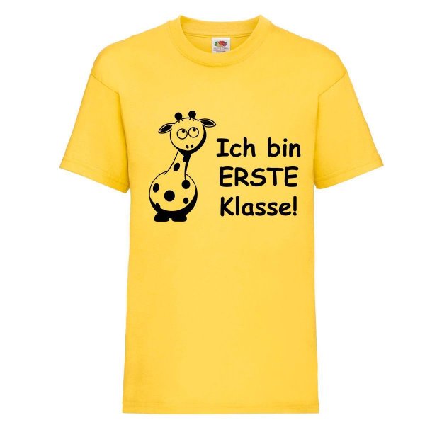 Kinder - Shirt Motiv "Ich bin ERSTE Klasse!" gelb 116