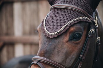 Kentucky Horsewear Fliegenhaube LONG STONE & PEARLS SOUNDLESS