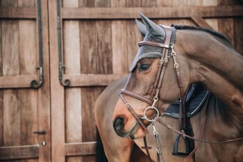 Kentucky Horsewear Fliegenhaube LONG STONE & PEARLS SOUNDLESS