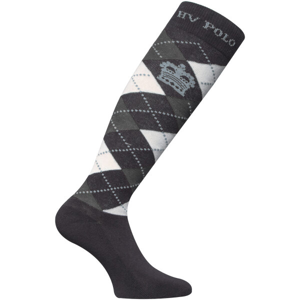 HV Polo Socken ARGYLE charcoal-melange-grey-melange-soft blue