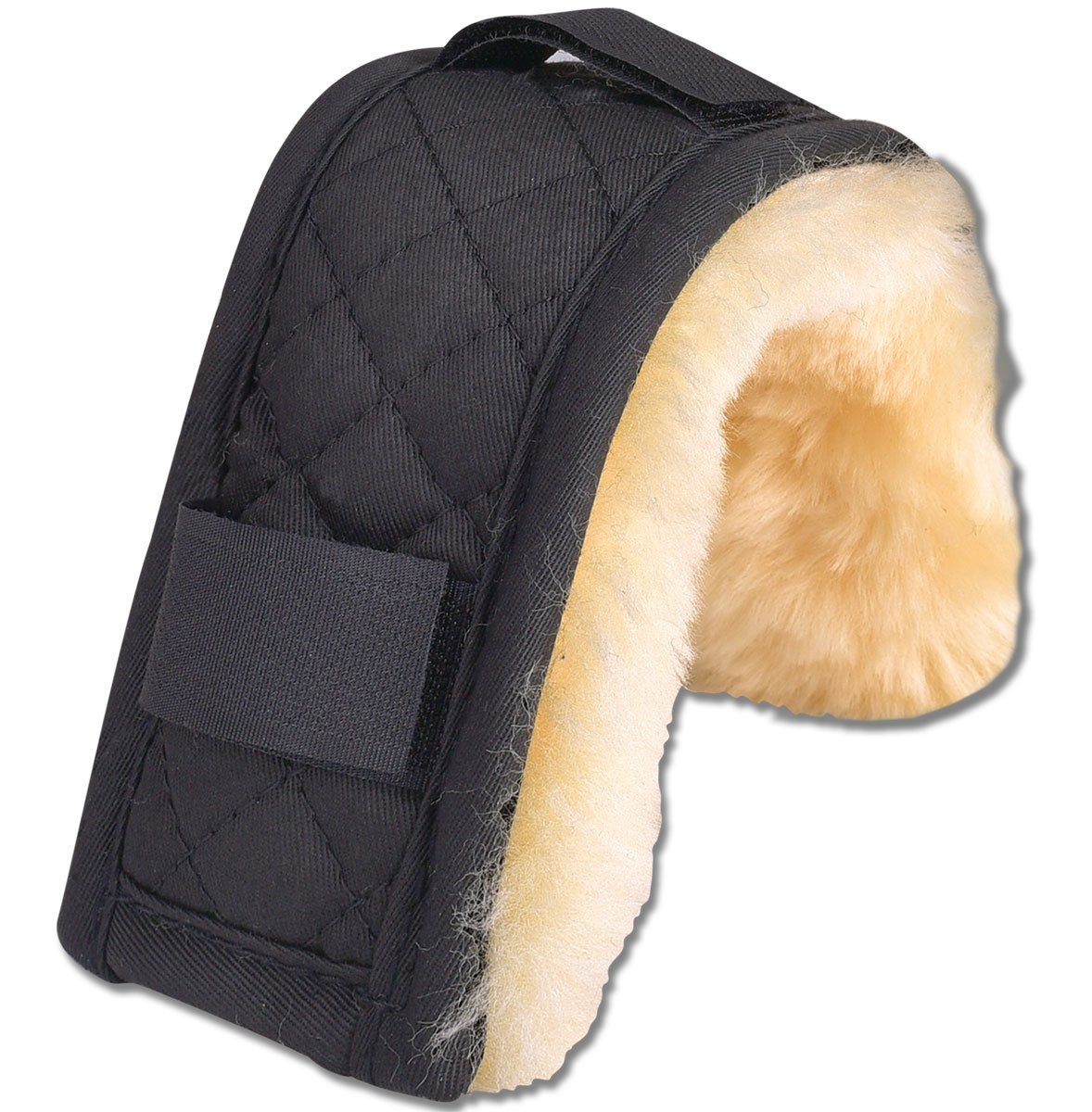 Waldhausen Lammfell Nasen- oder Kinnpolster, 18cm schwarz/natur