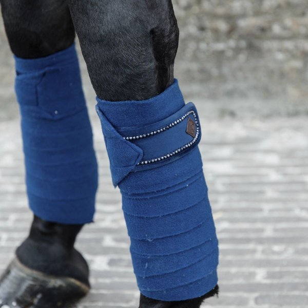 Kentucky Horsewear Fleecebandagen VELVET PEARLS marineblau