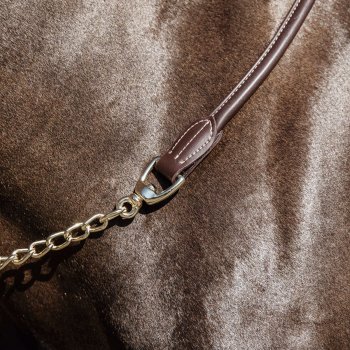 Kentucky Horsewear Führleine LEATHER CHAIN braun