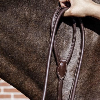 Kentucky Horsewear Führleine LEATHER CHAIN braun