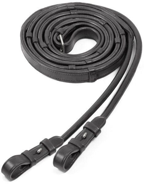 Schockemöhle Sports Trensenzügel, rund, Leder/Gummi, black/silver WB