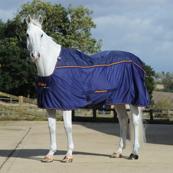 Bucas Stall-, Transport- & Abschwitzdecke THERAPY COOLER, navy-orange