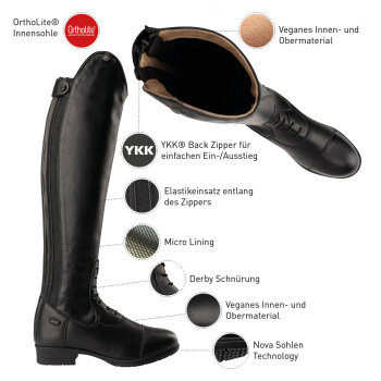 SUEDWIND Reitstiefel NOVA Tall Vegan, black 38 Slim-Long (32-34/46)