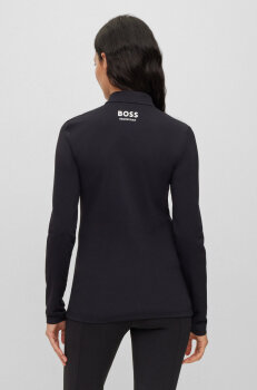 Boss Equestrian Damen Trainingsshirt LIA SIGNATURE STRIPE, black