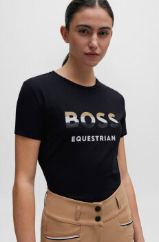 Boss Equestrian Damen T-Shirt MAYA SIGNATURE STRIPE black