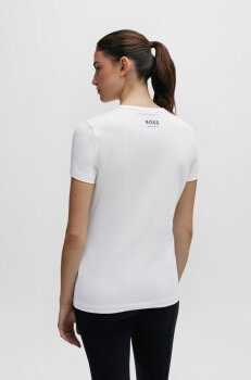 Boss Equestrian Damen T-Shirt MAYA SIGNATURE STRIPE white