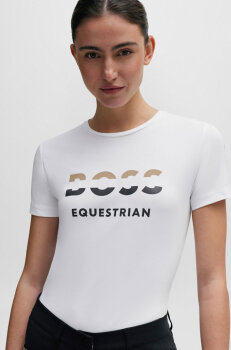 Boss Equestrian Damen T-Shirt MAYA SIGNATURE STRIPE white