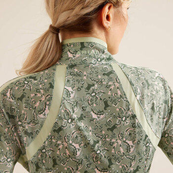 Ariat Damen Shirt SUNSTOPPER 3.0 ¼ Zip, green baroque