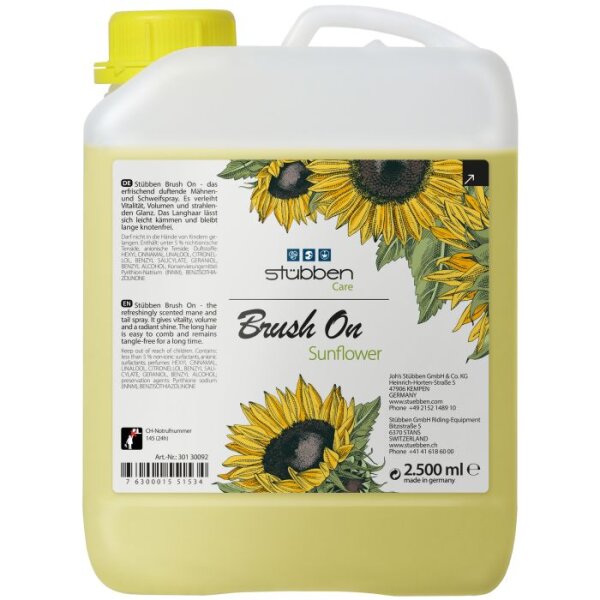 Stübben Brush on Mähnen Schweif Striegel Sunflower zum Nachfüllen, 2,5 L