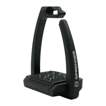 Sprenger AERO Steigbügel mit Spikes Alu, schwarz, 12cm