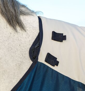 Horseware Weidedecke RAMBO Summer Series, Disk-Brustverschluss, navy/grey 145