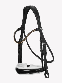 Le Mieux Kudos Trense Double Bridle, black/white