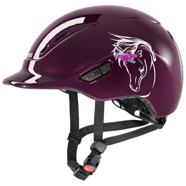uvex Reithelm kidoxx flower, burgundy shiny 3XS-XS (49-54)