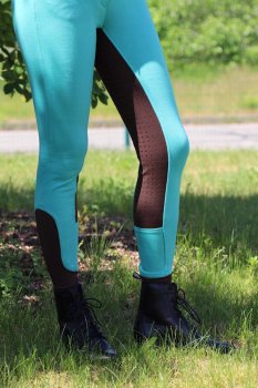 Manski Kinder Reithose LOTTA Grip turquoise/darkbrown 140