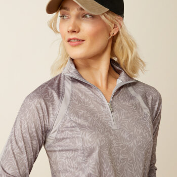 Ariat Damen Shirt SUNSTOPPER 3.0 ¼ Zip, silver sconce fern