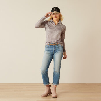 Ariat Damen Shirt SUNSTOPPER 3.0 ¼ Zip, silver sconce fern