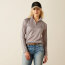 Ariat Damen Shirt SUNSTOPPER 3.0 ¼ Zip, silver sconce fern