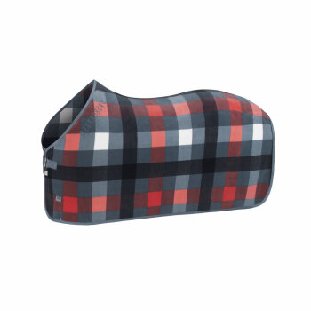 Eskadron Abschwitzdecke FLEECE CHECK Classic Sports 25 S/S steel-blue white-navy-coral blossom