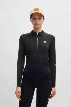 Boss Equestrian Damen Trainingsshirt Stripes CHESS black