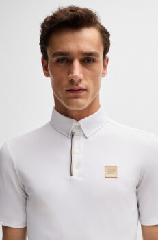 Boss Equestrian Herren Turniershirt Pique MATT white