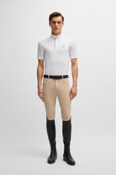 Boss Equestrian Herren Turniershirt Pique MATT white