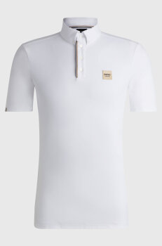 Boss Equestrian Herren Turniershirt Pique MATT white