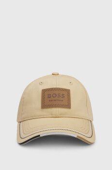 Boss Equestrian Cap LEATHER VINTAGE PATCH sand
