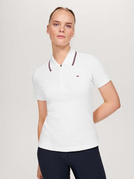 Tommy Hilfiger Damen Zip Poloshirt CAMDEN optic white