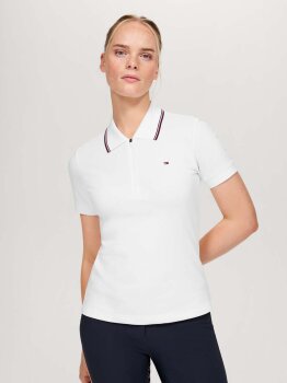 Tommy Hilfiger Damen Zip Poloshirt CAMDEN optic white