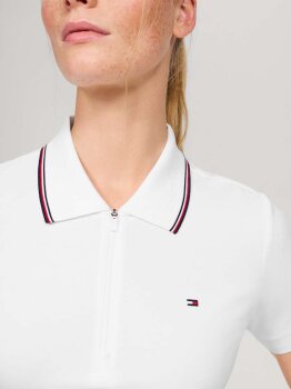 Tommy Hilfiger Damen Zip Poloshirt CAMDEN optic white