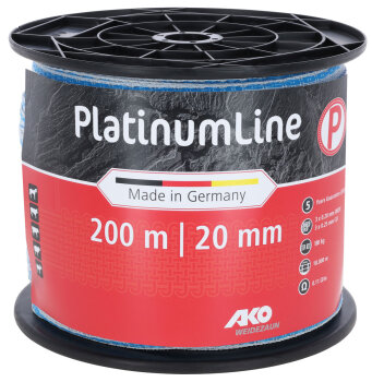 AKO PlatinumLine Band, 200m, 20mm, weiß/blau,3x0,2 Niro,3x0,25 Cu
