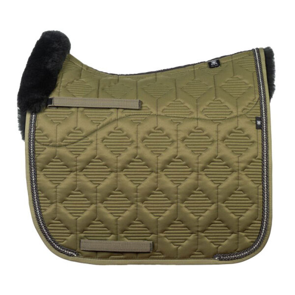 MATTES Schabracke Lammfell Crystal Glanz, Dressur Gr.L, olive