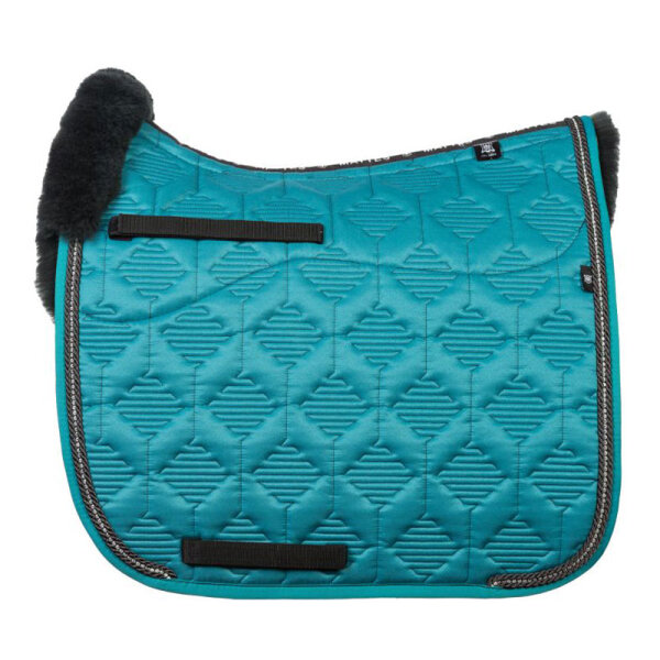 MATTES Schabracke Lammfell Crystal Glanz, Dressur Gr.L, petrol