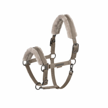 Eskadron Halfter DOUBLE PIN FAUX FUR Platinum25 smoky taupe