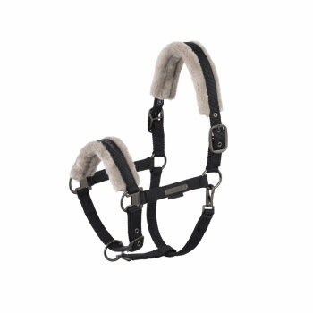 Eskadron Halfter DOUBLE PIN FAUX FUR Platinum25 black