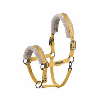 Eskadron Halfter DOUBLE PIN FAUX FUR Platinum25 golden...