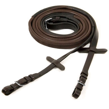 Schockemöhle Sports Gummizügel Schnalle dark brown/silver