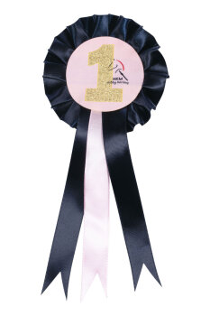 HKM Turnierschleife HOBBY HORSING dunkelblau/rosa