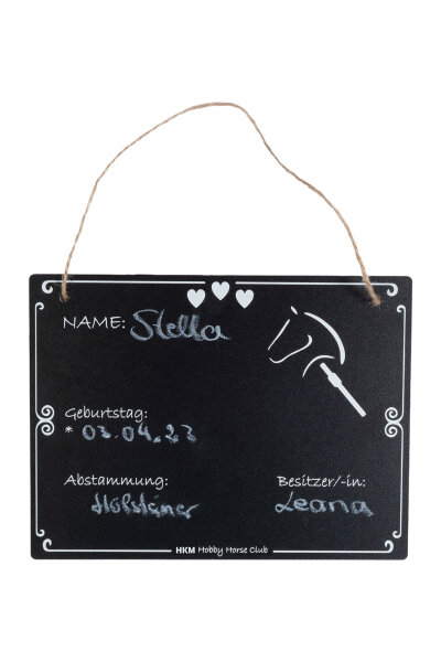 HKM Stallschild HOBBY HORSING schwarz