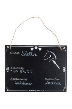 HKM Stallschild HOBBY HORSING schwarz